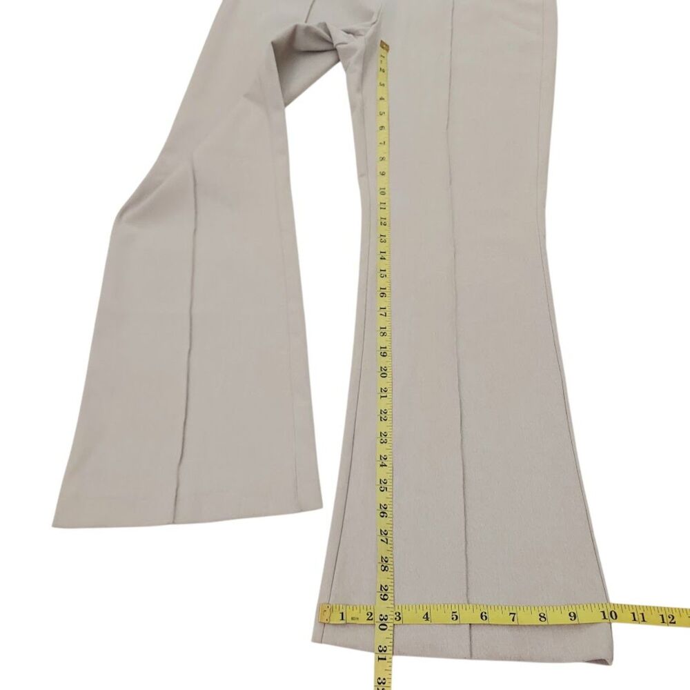 Zara Trousers Womens Large Beige High Rise Flare Leg Stretch Work Office - Picture 12 of 12